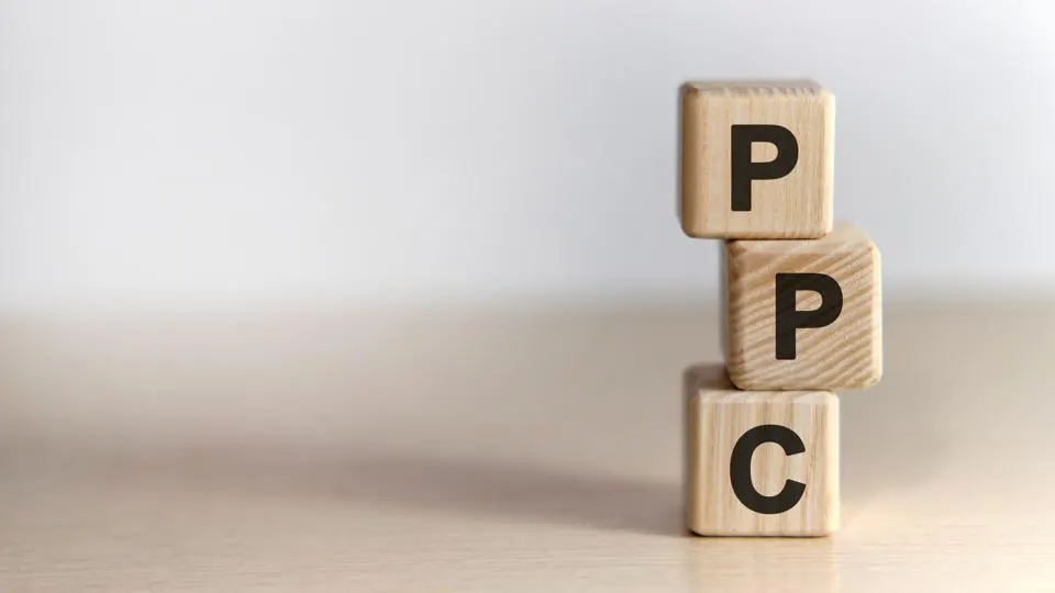 3 stacked blocks forming the letters PPC